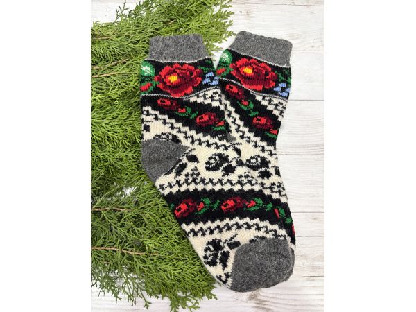 Шкарпетки жіночі з овечої шерсті Орнамент