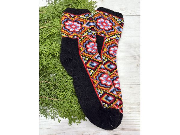 Шкарпетки жіночі з овечої шерсті Орнамент