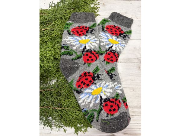 Жіночі теплі шкарпетки з овечої вовни Сонечко 