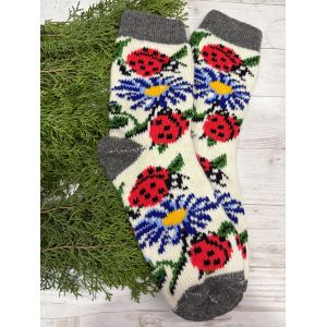 Жіночі теплі шкарпетки з овечої вовни Сонечко 
