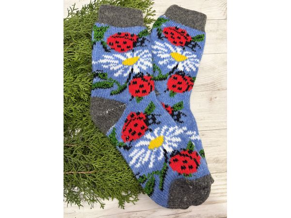 Жіночі теплі шкарпетки з овечої вовни Сонечко 