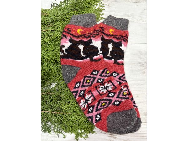 Жіночі теплі шкарпетки з овечої вовни