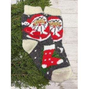 Жіночі теплі шкарпетки з овечої вовни Санта