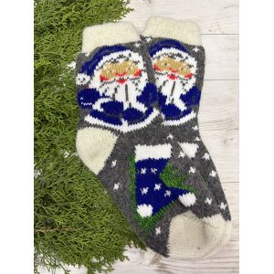 Жіночі теплі шкарпетки з овечої вовни Санта