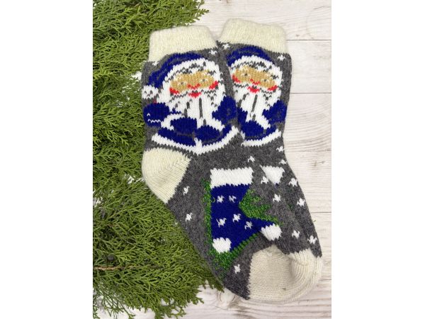 Жіночі теплі шкарпетки з овечої вовни Санта