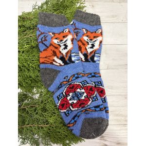 Жіночі теплі шкарпетки з овечої вовни Лисичка