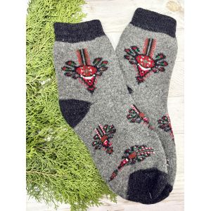 Шкарпетки з овечої вовни з українським орнаментом | Теплі вовняні шкарпетки на зиму