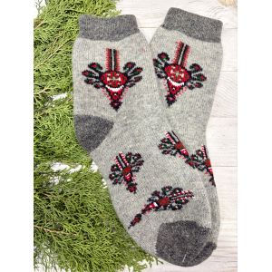 Шкарпетки з овечої вовни з українським орнаментом | Теплі вовняні шкарпетки на зиму