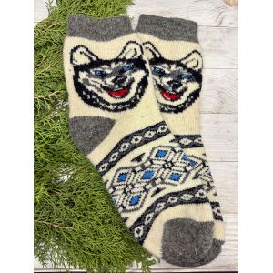 Шкарпетки з овечої вовни з українським орнаментом | Теплі вовняні шкарпетки на зиму