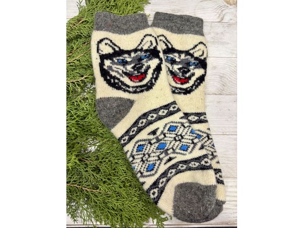 Шкарпетки з овечої вовни з українським орнаментом | Теплі вовняні шкарпетки на зиму