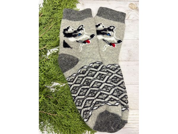 Шкарпетки з овечої вовни з українським орнаментом | Теплі вовняні шкарпетки на зиму