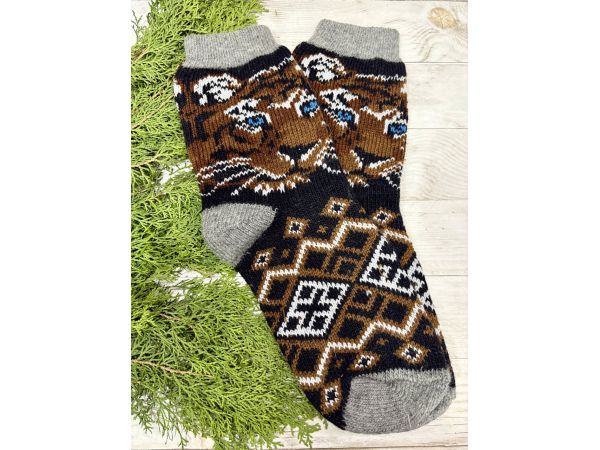 Шкарпетки з овечої вовни з українським орнаментом | Теплі вовняні шкарпетки на зиму