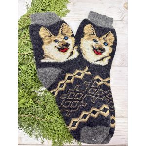 Шкарпетки чоловічі з овечої вовни з українським орнаментом | Теплі вовняні шкарпетки на зиму