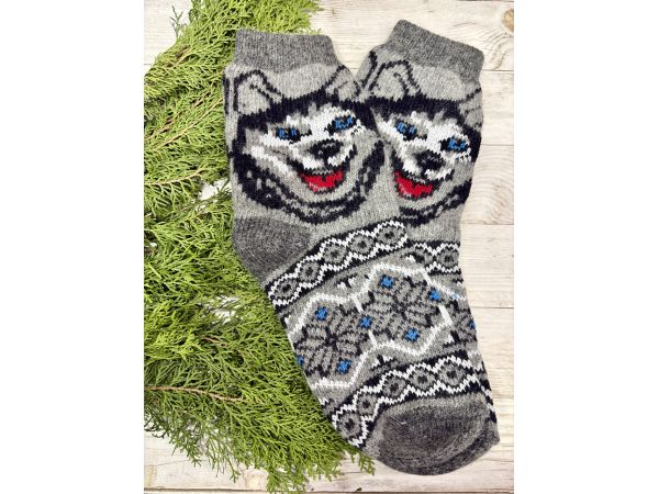 Шкарпетки з овечої вовни з українським орнаментом | Теплі вовняні шкарпетки на зиму