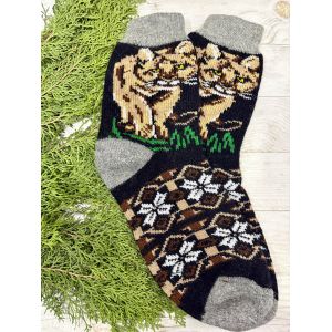 Шкарпетки з овечої вовни з українським орнаментом | Теплі вовняні шкарпетки на зиму
