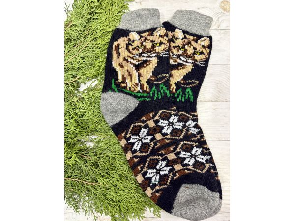 Шкарпетки з овечої вовни з українським орнаментом | Теплі вовняні шкарпетки на зиму