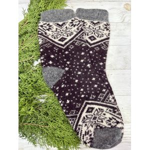 Шкарпетки з овечої вовни з українським орнаментом | Теплі вовняні шкарпетки на зиму