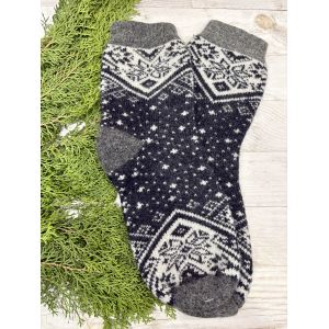 Шкарпетки з овечої вовни з українським орнаментом | Теплі вовняні шкарпетки на зиму