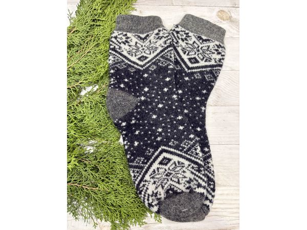 Шкарпетки з овечої вовни з українським орнаментом | Теплі вовняні шкарпетки на зиму