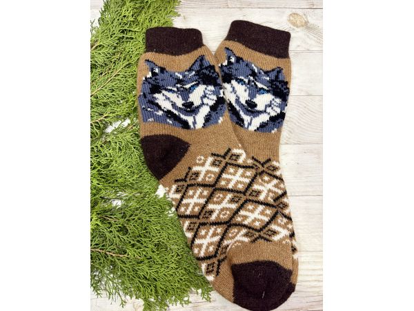 Шкарпетки з овечої вовни з українським орнаментом | Теплі вовняні шкарпетки на зиму