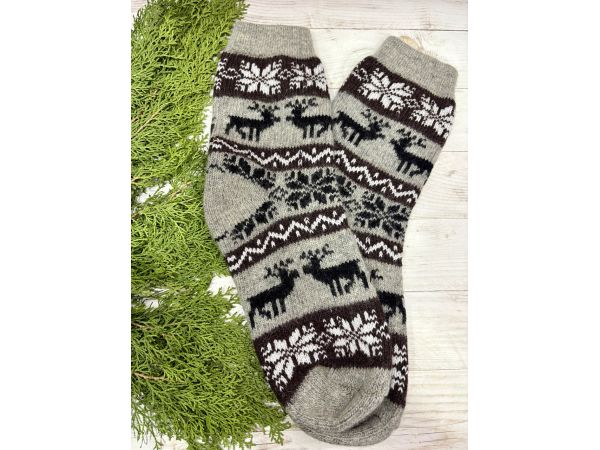 Шкарпетки з овечої вовни з українським орнаментом | Теплі вовняні шкарпетки на зиму