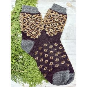 Шкарпетки з овечої вовни з українським орнаментом | Теплі вовняні шкарпетки на зиму