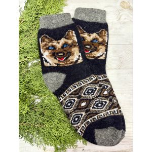 Шкарпетки з овечої вовни з українським орнаментом | Теплі вовняні шкарпетки на зиму