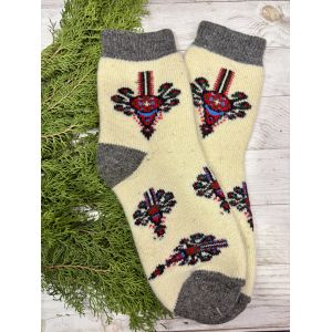 Шкарпетки з овечої вовни з українським орнаментом | Теплі вовняні шкарпетки на зиму