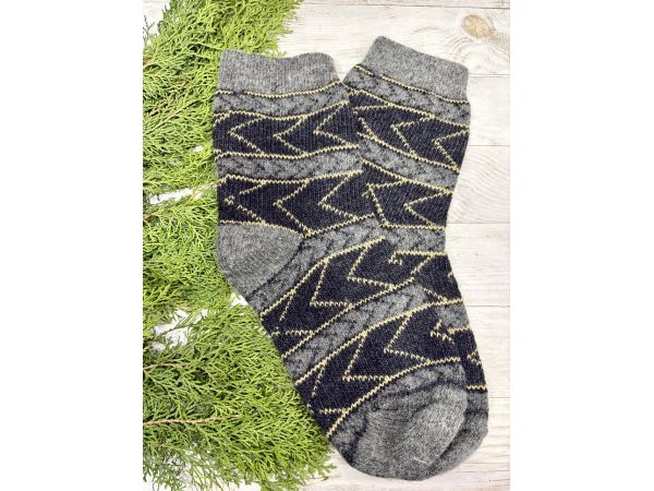Шкарпетки з овечої вовни з українським орнаментом | Теплі вовняні шкарпетки на зиму