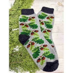 Шкарпетки з овечої вовни з українським орнаментом | Теплі вовняні шкарпетки на зиму