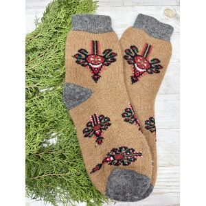 Шкарпетки з овечої вовни з українським орнаментом | Теплі вовняні шкарпетки на зиму