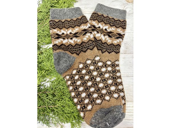 Шкарпетки з овечої вовни з українським орнаментом | Теплі вовняні шкарпетки на зиму