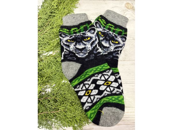 Шкарпетки з овечої вовни з українським орнаментом | Теплі вовняні шкарпетки на зиму