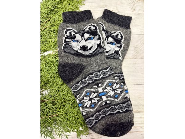 Шкарпетки з овечої вовни з українським орнаментом | Теплі вовняні шкарпетки на зиму