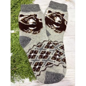 Шкарпетки з овечої вовни з українським орнаментом | Теплі вовняні шкарпетки на зиму