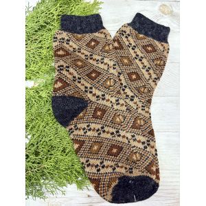 Шкарпетки з овечої вовни з українським орнаментом | Теплі вовняні шкарпетки на зиму