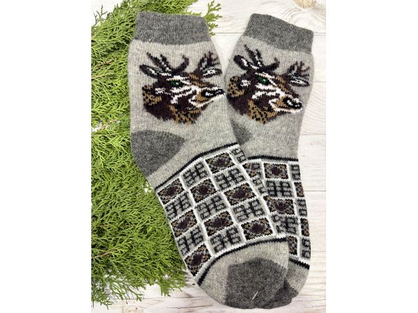 Шкарпетки з овечої вовни з українським орнаментом | Теплі вовняні шкарпетки на зиму