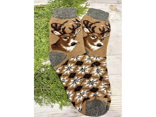 Шкарпетки з овечої вовни з українським орнаментом | Теплі вовняні шкарпетки на зиму