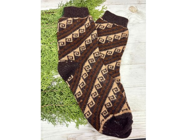 Шкарпетки з овечої вовни з українським орнаментом | Теплі вовняні шкарпетки на зиму