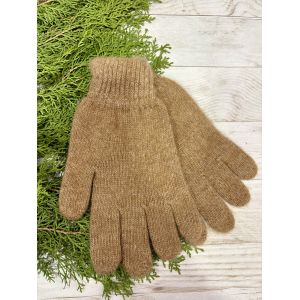 Рукавиці з овечої шерсті "Орнамент", Коричневий