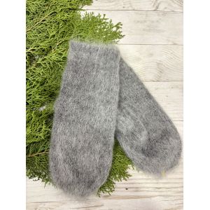 Рукавички з козячого пуху теплі зимові сірого кольору