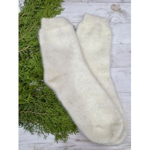 Шкарпетки жіночі з козячого пуху молочного кольору