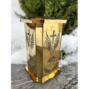 Лампадка на сонячній батареї золота металева Ангел — LED