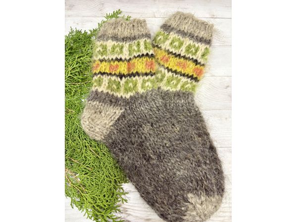 Гуцульські шкарпетки з овечої шерсті розмір 43-46 вовняні шкарпетки ручної роботи