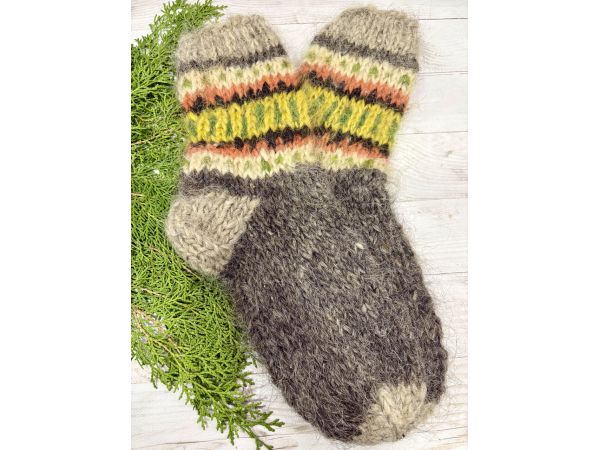 Гуцульські шкарпетки з овечої шерсті розмір 43-46 вовняні шкарпетки ручної роботи