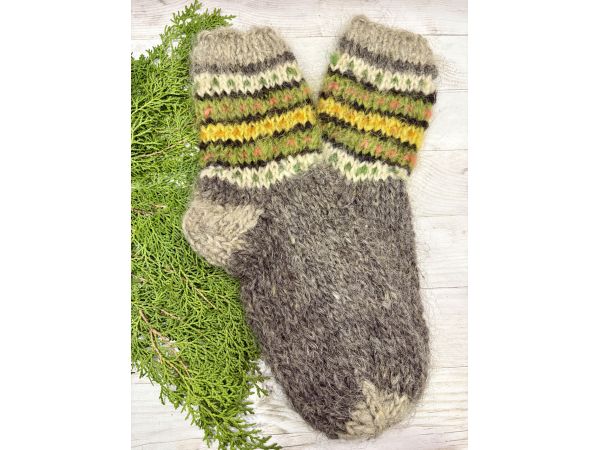 Гуцульські Шкарпетки чоловічі з овечої шерсті 43-46 розмір