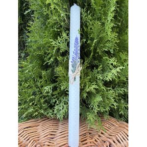 Декоративна довга свічка з лавандою, святкова свічка для вінчання, хрещення, Великодня та урочистих подій 34 см