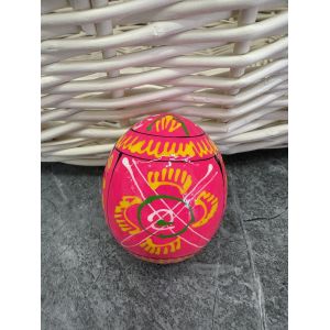 Яйце дерев'яне ПИСАНКА ручний розпис, яйця на Великдень прикраса в кошик, писанка деревʼяна рожевий колір