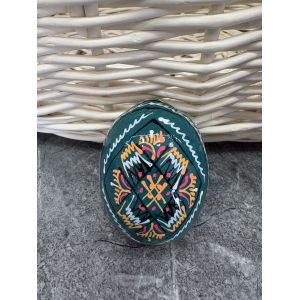 Яйце дерев'яне ПИСАНКА ручний розпис, яйця на Великдень прикраса в кошик, писанка деревʼяна аквамарин колір