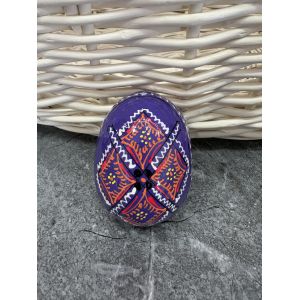 Яйце дерев'яне ПИСАНКА ручний розпис, яйця на Великдень прикраса в кошик, писанка деревʼяна фіолетовий колір
